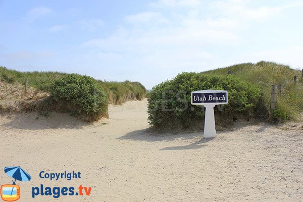 Accès à la plage Utah beach à Sainte-Marie-du-Mont