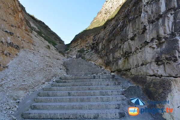 Stairs of Vasterival beach - Normandy