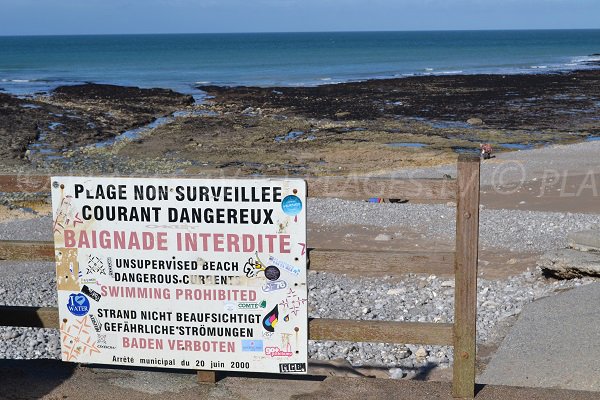 Baignade interdite sur la plage de Vaucottes