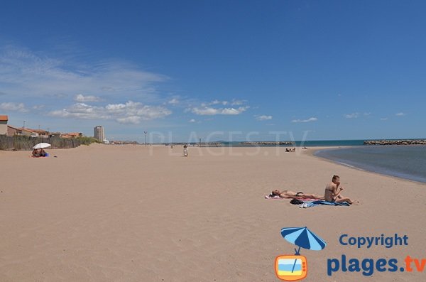 Plage des Mouettes à Valras et plage Nord de Vendres