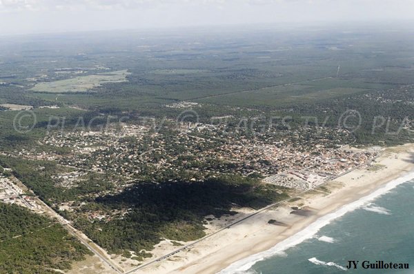 Photo de la plage de Vensac en vue aérienne