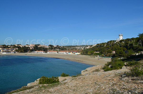 Anse du Verdon avec sa plage de sable à La Couronne