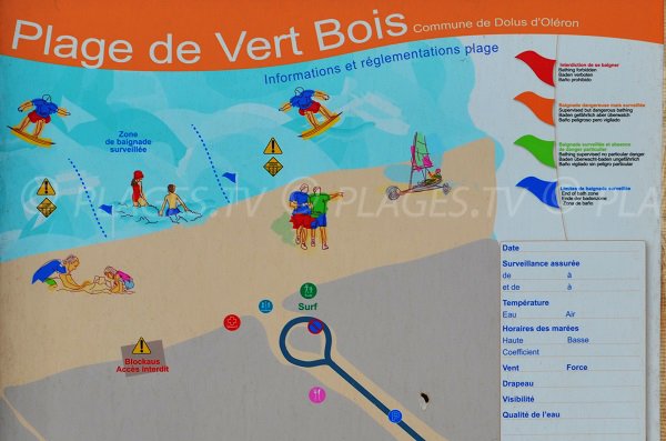 Baignade surveillée sur la plage de Vert Bois