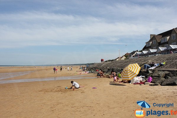 Supervised beach in Vierville sur Mer - France
