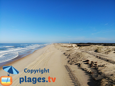 Plage du Vieux Boucau avec les dunes