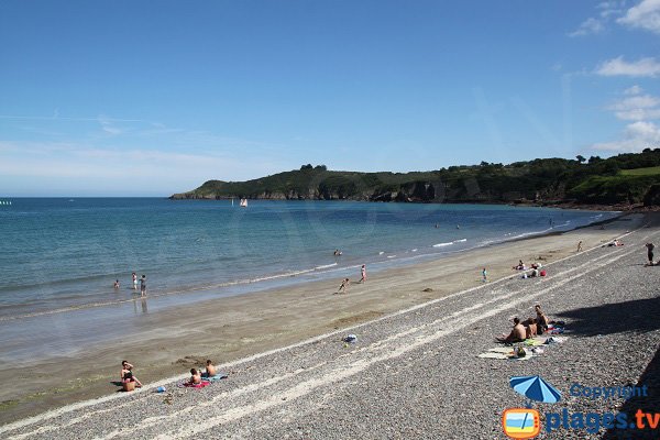 Vieux Bréhec beach in Brittany in summer