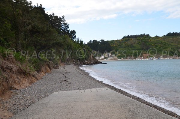 Vieux Bréhec beach of Plouha at high tide - Brittany