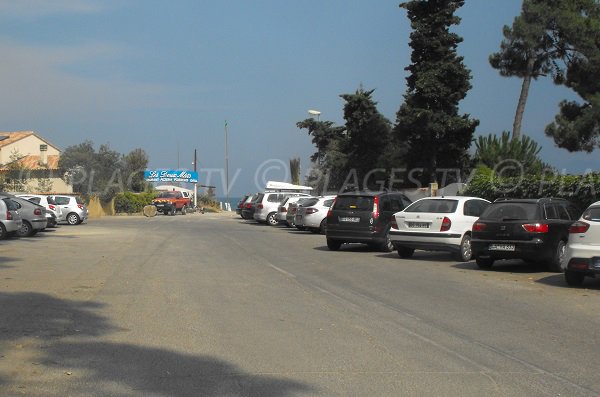 Parking of Vignale beach in Corsica