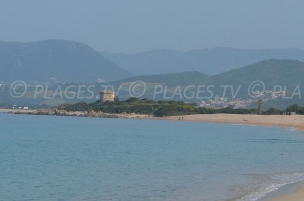 Tower of Capitello and Porticcio beach