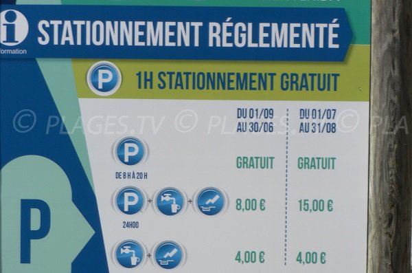 Tarif du parking du Vivier à Biscarrosse