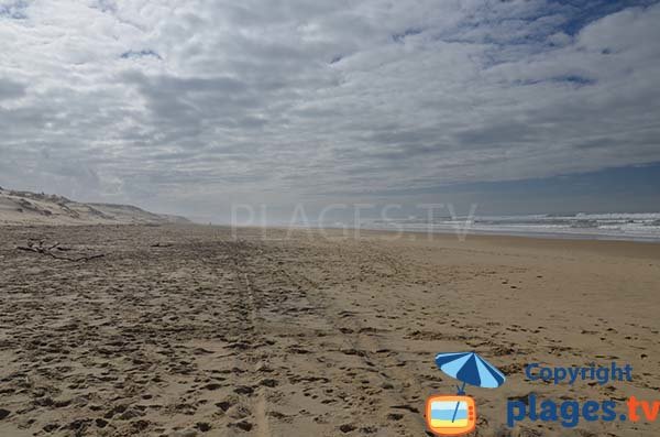 Plage du Vivier en direction du centre de Biscarrosse