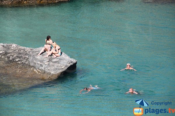 Rock in Yeyew cove in Belle Ile en Mer