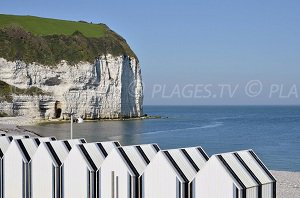 Yport beach with huts - Normandy