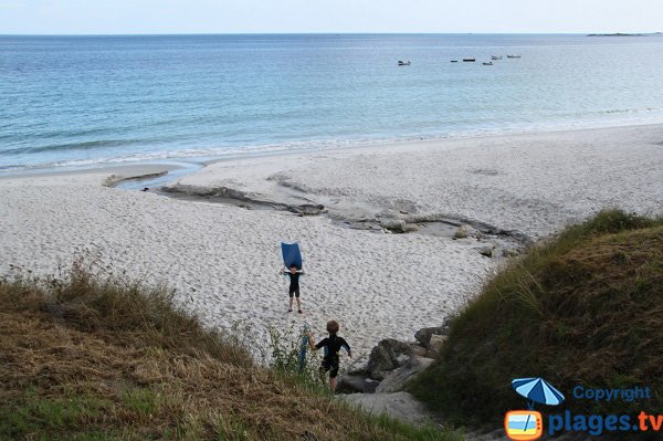 Accès à la plage du Zorn à Plouguerneau