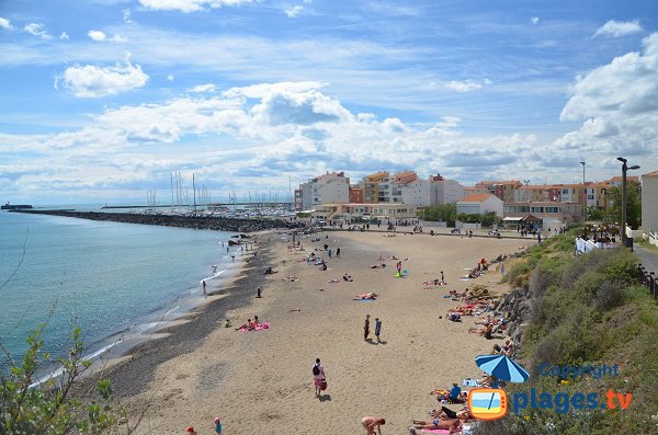 Beach in the port area in Cape d'Agde in France