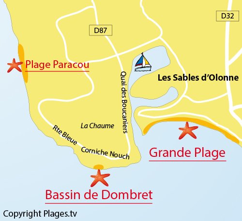 Mappa bacino di Dombret a La Chaume - Les Sables d'Olonne