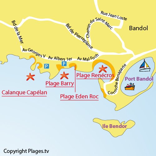 Mappa della Calanque del Capélan di Bandol