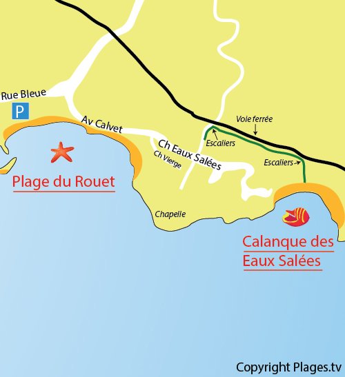 Mappa della Calanque des Eaux Salées a Carry le Rouet