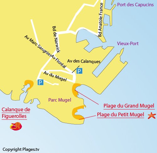 Map of the Figuerolles Calanque in La Ciotat