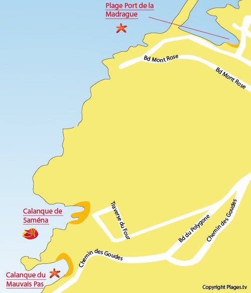 Mappa della Calanque di Saména a Marsiglia