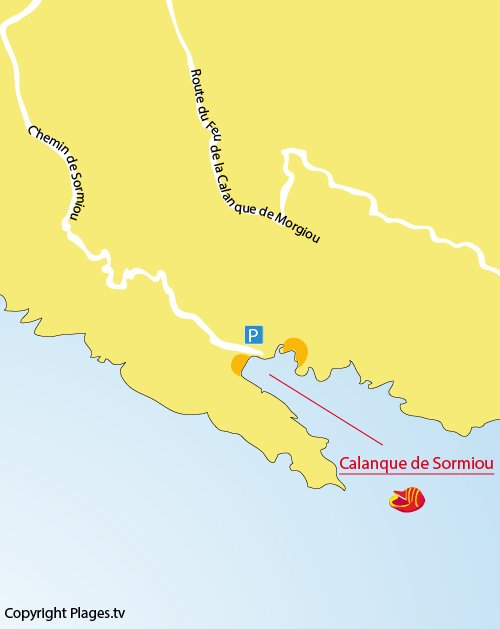 Map of Sormiou calanque in Marseille