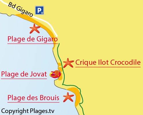 Mappa della cricca dell'Ilot du Crocodile - La Croix Valmer