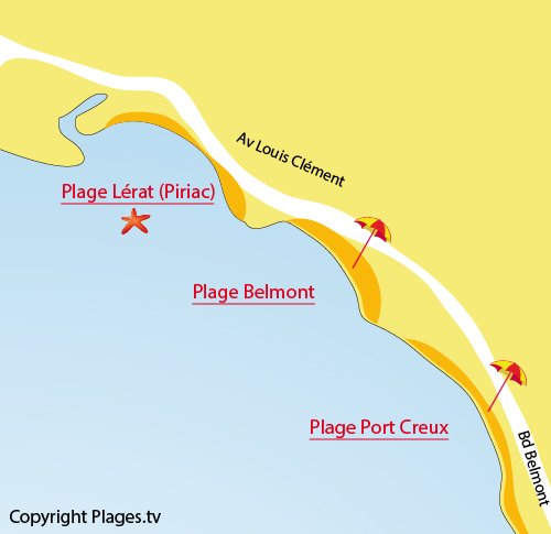 Carte de la plage de Belmont à La Turballe