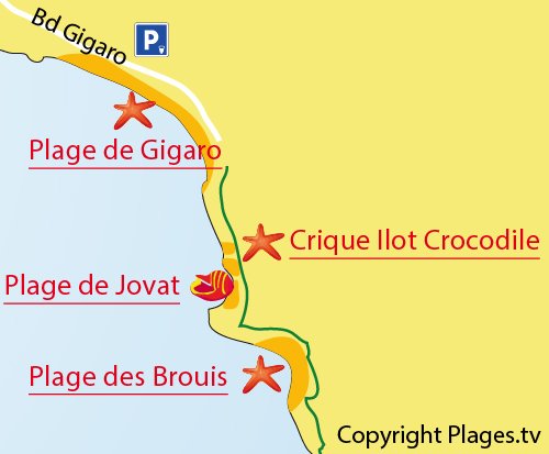 Mappa della Spiaggia di Les Brouis a La Croix Valmer