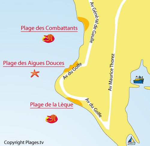 Map of Lèque Beach in Port de Bouc