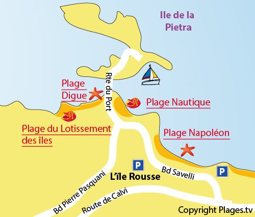 Plan de la plage du lotissement des Iles - Corse - Ile Rousse