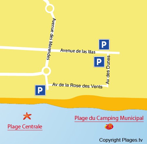 Mappa della Spiaggia del Camping municipale a Sainte Marie