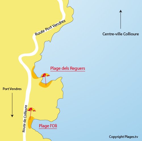 Karte des Strandes von Collioure - Oli