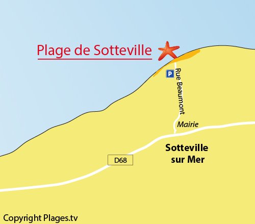 Plan de la plage de Sotteville sur Mer