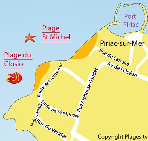 Map of Saint Michel beach in Piriac sur Mer