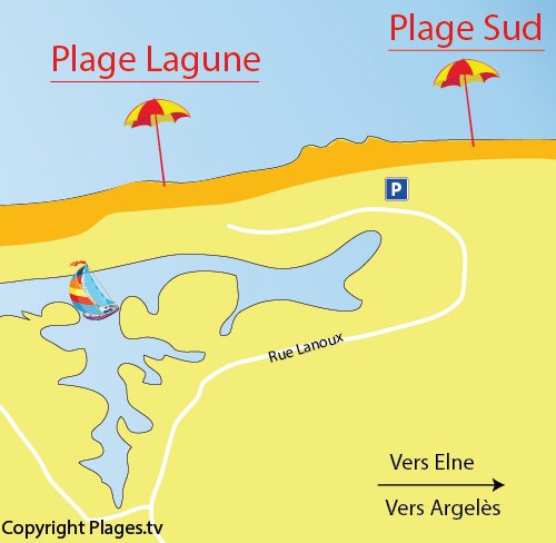 Map of South Beach in Saint Cyprien