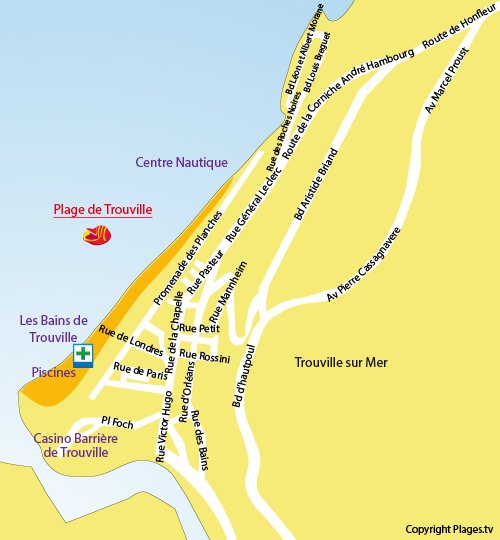 Map of theTrouville beach