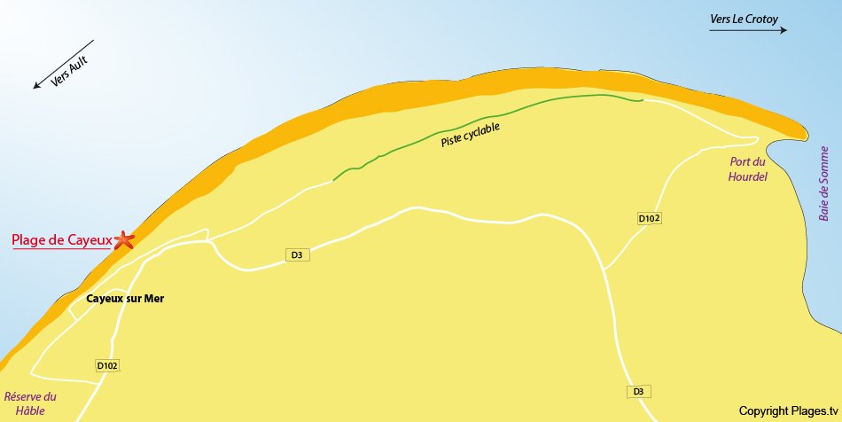 Plan des plages de Cayeux sur Mer