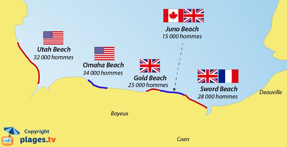 Plages Du D barquement En Normandie Juin 1944