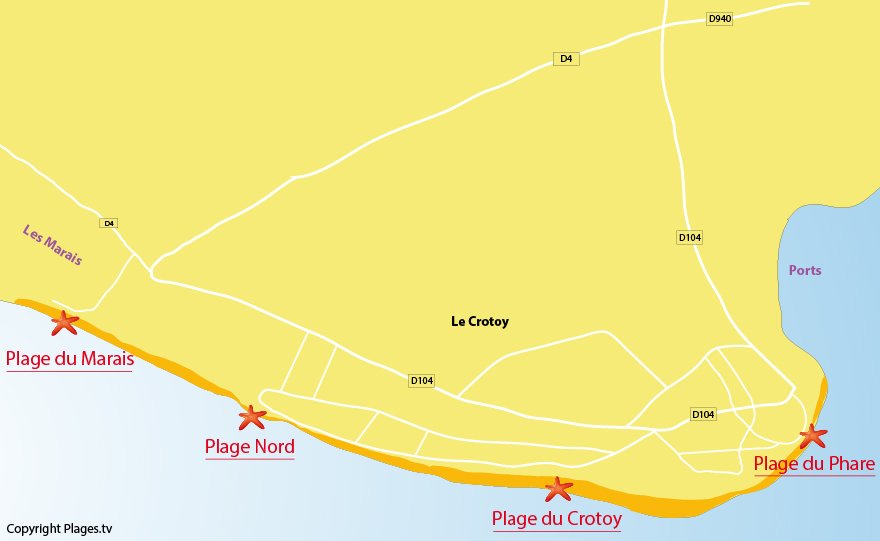 Plan des plages du Crotoy - Picardie