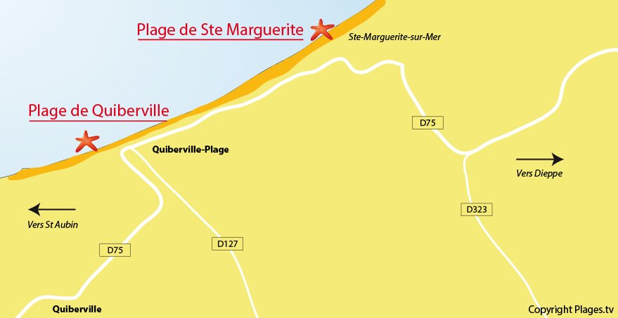 Plan des plages de Quiberville (76)