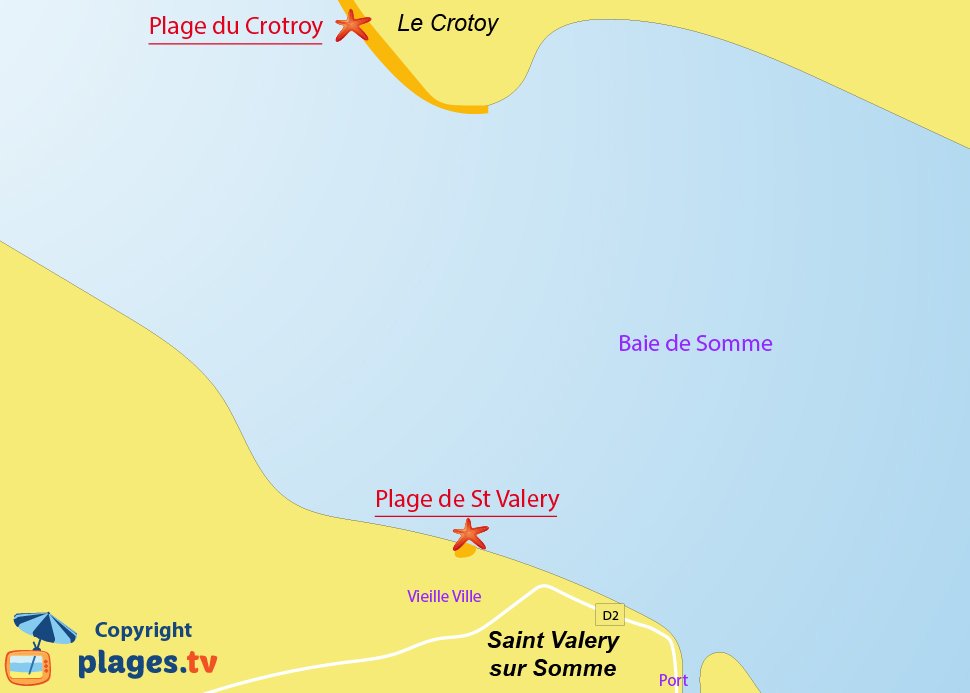 Plan des plages de Saint Valery sur Somme