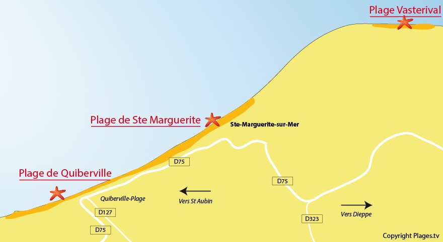 Plan des plages de Ste Marguerite sur Mer