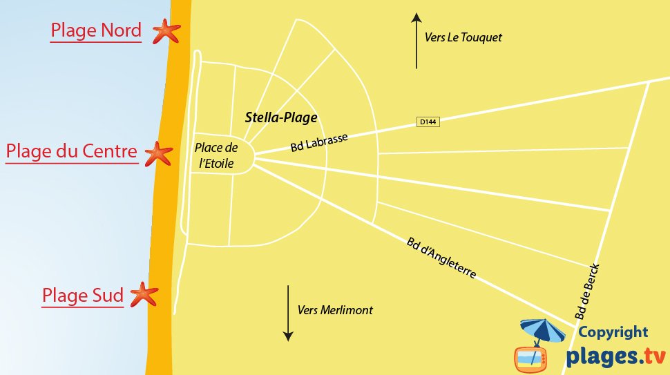 Plan des plages de Stella dans le Nord