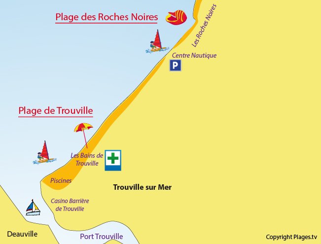 Plan des plages de Trouville