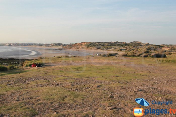 Vue sur les dunes de la Slack et sur Ambleteuse depuis la pointe aux oies