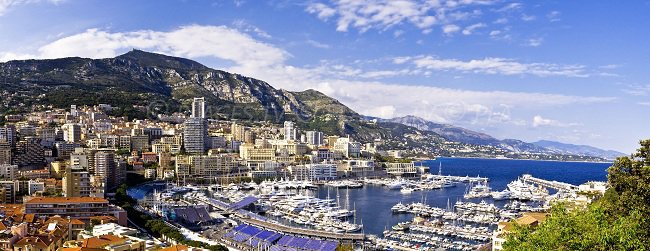 Port of Monaco and view on the coast