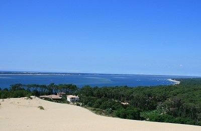 Vue sur le bassin d'Arcachon depuis la dune de Pilat