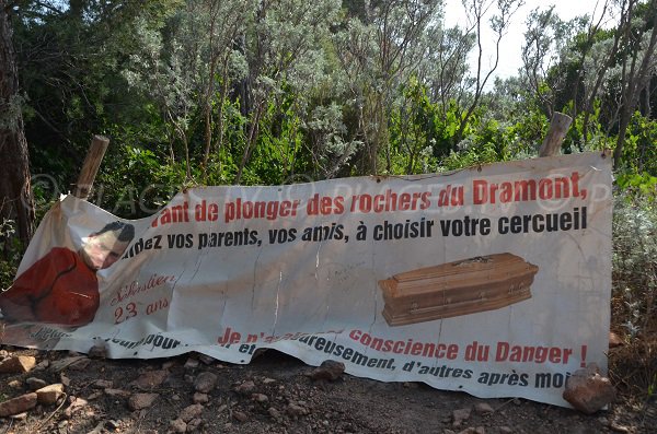 Danger of the rocks of Dramont - France