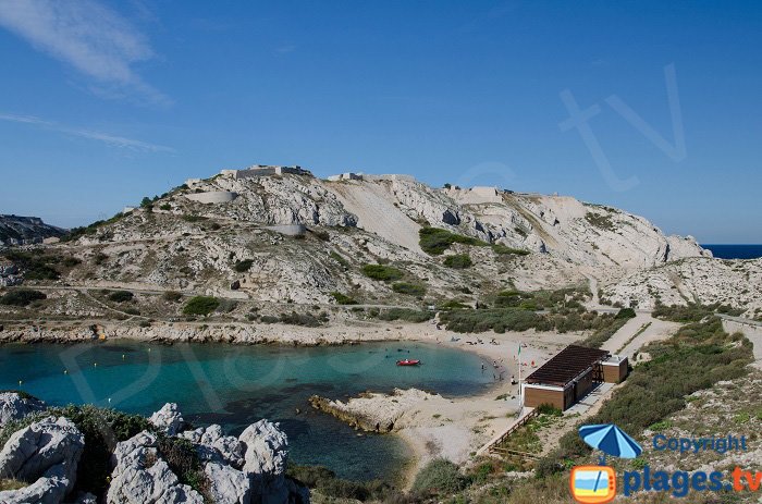 Plage de St Estève sur l'ile de Ratonneau - Frioul