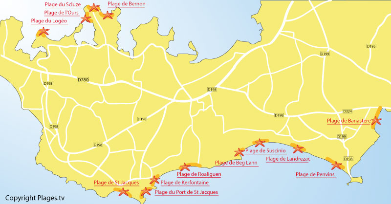 Carte des plages de Sarzeau
